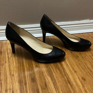 Calvin Klein black leather heels